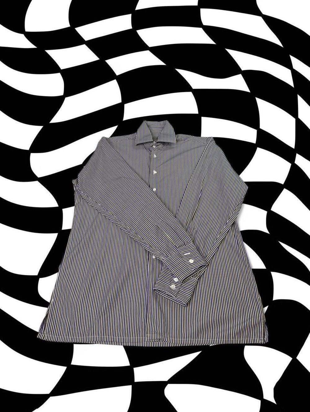 Richard James white and black striped shirt